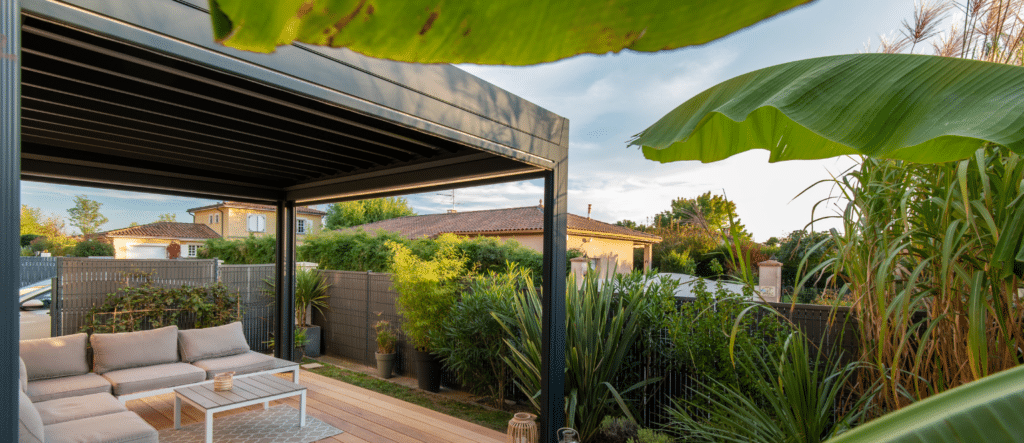 Découvrez nos réalisations chez nos clients : pergolas, carports, stores intérieurs et extérieurs, moustiquaires.